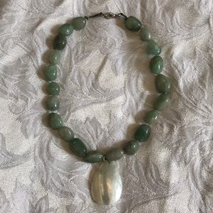 Green Adventurine and Shell Necklace
